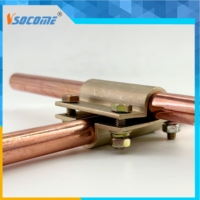 Connecteur de mise à la terre carré en laiton électroplaqué de 120 mm pour câble et tige