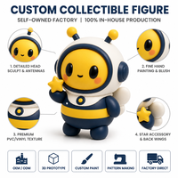 Figurine d'astronaute abeille cosmique personnalisée en vinyle, jouet d'art OEM ODM, statue spatiale mignonne de collection, fabricant de modèles