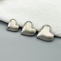 Boutons en métal plaqué de haute qualité, en forme de cœur, cousus à la main, style simple, à pied haut, décoratifs pour pulls et manteaux de style coréen