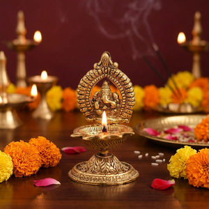 Nouveauté, idole de Ganesh en plastique écologique, design moderne, taille personnalisée, imperméable, décoration de Diwali pour la maison, porte-bougie - Product Image 3