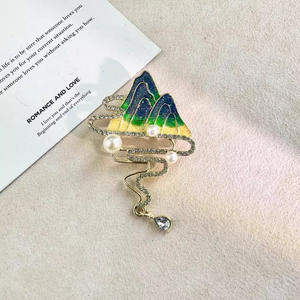 Fabricants vente directe paysage monde perle <span class=keywords><strong>broche</strong></span> vintage vert eau château cheongsam accessoire broches - Product Image 5