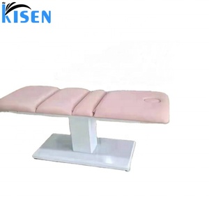 Hot Selling pink Treatment Chair <b>Electric</b> Beauty Facial Curvy Nude Leather Gold Lash Bed Massage <b>Table</b> with Cover for Spa Salon - Product Image 3