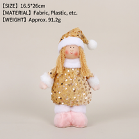 Figurine de Père Noël debout et de Fille Ange à Paillettes, en Tissu et Plastique, Ornement de Table de Noël Rose, Or, Argent, Luxe