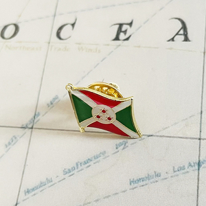 Bendera Nasional Burundi Kristal Epoksi Logam Enamel Lencana Bros Koleksi Suvenir Hadiah Pin Kerah Aksesoris - Product Image 2