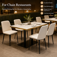 Juego de Comedor Moderno para Restaurante con Cubierta de Piedra Sinterizada y Estructura de Grado Comercial - Asientos de Lujo para Cafetería, Hotel, Bistro