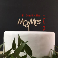 1 Stück Goldener 'Mr & Mrs' Hochzeitstorten-Topper aus Holz für Valentinstag und Hochzeitsdekorationen