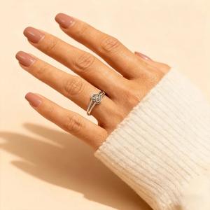 Anillo de amor con forma de corazón de circonita y esmalte, estilo europeo y americano, sencillo y a la moda para mujer, superventas transfronterizo. - Product Image 2