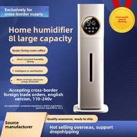 Humidificateur domestique 8L, type sur pied, faible bruit, ultrasonique, purification UV, atomiseur d'air