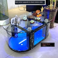 USMILEPET Offenes Gartenförmiges Aquarium mit Zwei Enden Luxus-Aquarium Schildkrötenbecken für Wohnzimmer Couchtisch