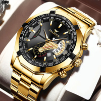 Relojes de Cuarzo para Hombre, Diseño Moderno, Esfera Decorativa, Reloj de Pulsera Deportivo Informal, Resistente al Agua, con Calendario y Fecha, Reloj de Lujo para Hombre