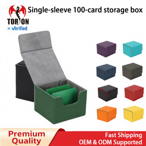   Boîte de rangement pour cartes en cuir PU Premium 140+ avec fermeture magnétique pour MTG Commander YuGiOh, boîte de rangement pour cartes à collectionner TCG TCC - Product Image 1