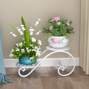 Wrought Iron Plant Stand Freestanding Irregular Shape Indoor Outdoor Flower Pot Display Rack Living Room Balcony Decor - Product Image 1