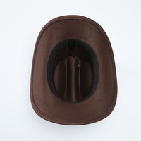 Chapeau Fedora en feutre doux unisexe personnalisé avec logo, style Outback, pour hommes et femmes, à large bord, style western, avec boucle en métal tête de taureau