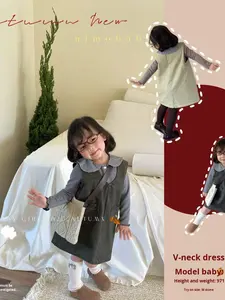 Serie di alta qualità in bianco e nero autunno nuovo abito in tinta unita alla moda a <span class=keywords><strong>uncinetto</strong></span> - Product Image 6