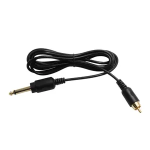 3.5mm 6.35mm to RCA tattoo clip connector mono jack audio cable rca angle male gold jack