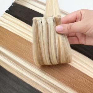 Extensiones de Cabello Europeo Remy 100% Virgen de Doble Trama para Genius Weft, Venta Caliente de Fábrica - Product Image 1