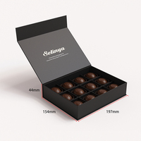Boîte cadeau de luxe personnalisée noire pour bonbons au chocolat avec plateau de séparation pour emballage de bonbons et de dattes