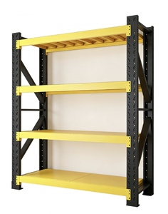 Étagères robustes sur mesure, capacité de 300 kg par niveau, garage, <span class=keywords><strong>noir</strong></span>, 4 niveaux, unité d'étagère empilable en métal pour entrepôt - Product Image 5