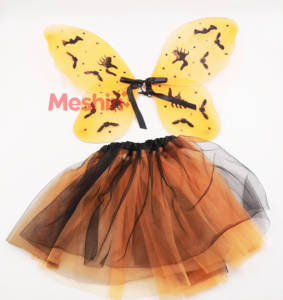 Conjunto de Disfraz de Fantasma Atractivo para Niños con Alas de Animal y Falda Tutú de Tul para Fiestas Temáticas de Halloween, Hecho a Mano por Cos-haolan - Product Image 1