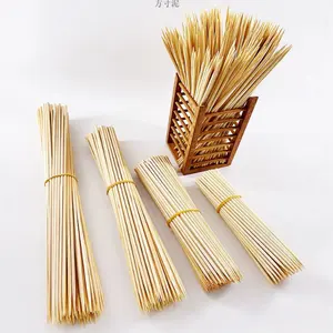 Espeto de bambu natural para churrasco, ferramentas essenciais para grelhar Shish Kabob, 100 unidades, para festas de churrasco