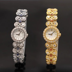 Reloj de Cuarzo de Lujo Personalizado al por Mayor para Mujer, de Latón, con Cristal, Ligero, con Puntero, Resistente al Agua 3BAR, con Cadena de Diamantes Brogue - Product Image 6