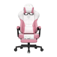 Fauteuil de Gaming Inclinable Moderne FlameGlow en Cuir PU avec Repose-Pieds Rétractable, Appuie-Tête Amovible, Coussin Lombaire et Piston à Gaz 3 Positions Chromé