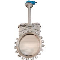 Vanne B3 à pétale en fonte et acier inoxydable, marche/arrêt, DN50-DN1200, à opercule, pneumatique, à bride, pour pâte à papier, eaux usées industrielles et boues
