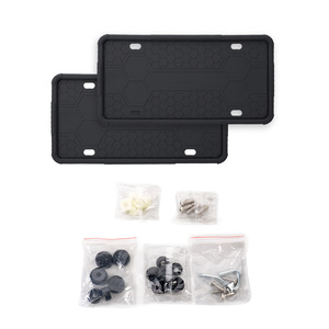 Marco de Matrícula Negro de Lujo, Paquete de 2, Soporte Universal para Matrícula con Tapas de Tornillos para Autos, SUVs y Camionetas - Product Image 2