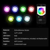 Sous-verres lumineux LED contrôlables par application, cadeaux personnalisés pour fêtes, autocollants promotionnels pour bouteilles, décoration de bar et de boîte de nuit