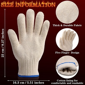ถุงมือผ้าฝ้ายแบบถักข้อมือ ป้องกันการลื่น ทนทาน ใช้งานได้ทั่วไป - Product Image 2