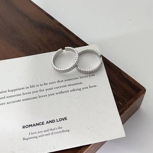 Striped Silver <b>Ring</b> Geometric Design <b>Open</b> Adjustable For Women Minimalist Jewelry Gift - Product Image 4
