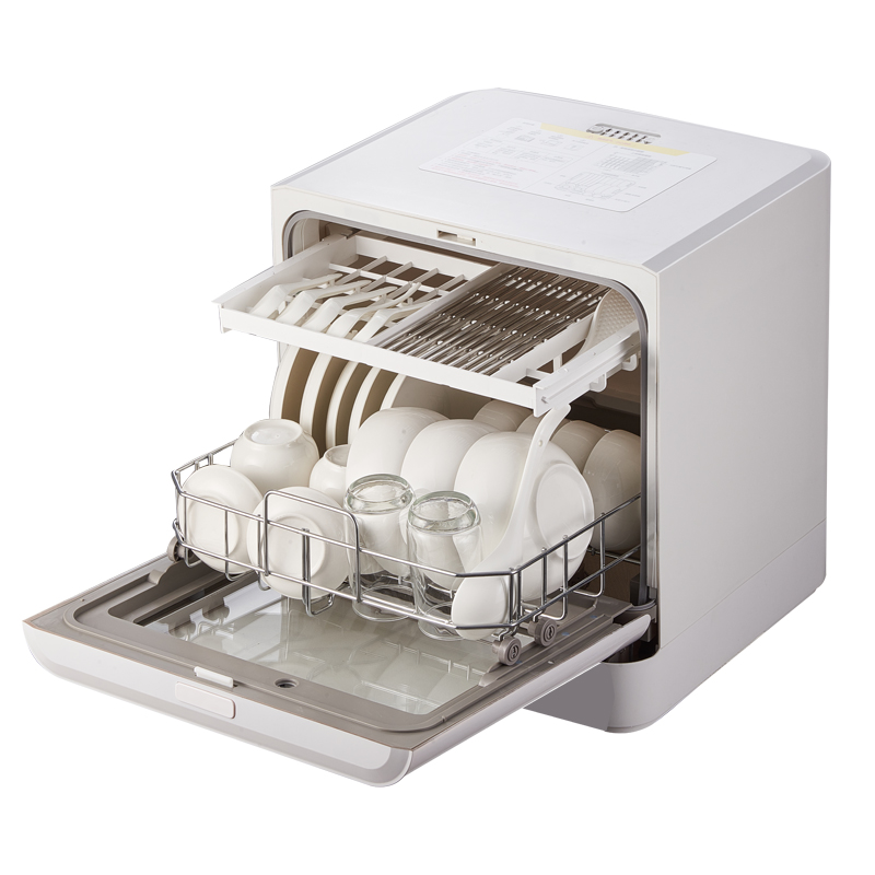 High Quality Portable Electric Smart Home Dishwasher UV Disinfection PTC Drying 4 Sets Capacity for Household Car RV Use