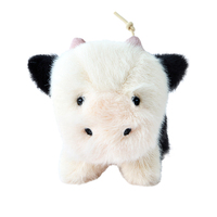 Mini animaux en peluche de 6 cm, âne, lion, vache, chien, éléphant, rhinocéros, en polyester, rembourrage en coton PP, haute qualité, pour tous les âges