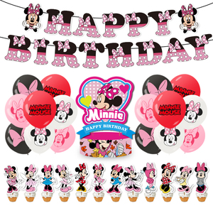 Dessin animé <span class=keywords><strong>Minnie</strong></span> thème bébé douche décorations <span class=keywords><strong>joyeux</strong></span> <span class=keywords><strong>anniversaire</strong></span> bannière souris Figure fête ballon fête décorations pour les filles - Product Image 2