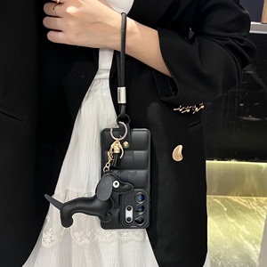 Coque 3D en TPU souple avec sangle de poignet et pendentif chiot mignon pour Samsung <span class=keywords><strong>Galaxy</strong></span> <span class=keywords><strong>S22</strong></span> S23 S24 S25 S26 Ultra, style doudoune - Product Image 5