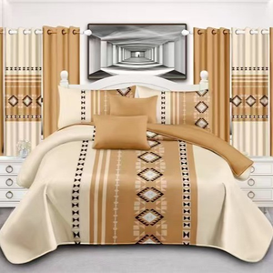 Juego <span class=keywords><strong>de</strong></span> ropa <span class=keywords><strong>de</strong></span> <span class=keywords><strong>cama</strong></span> y cortina <span class=keywords><strong>de</strong></span> estilo europeo y americano <span class=keywords><strong>de</strong></span> lujo <span class=keywords><strong>de</strong></span> 12 piezas, edredón tamaño King, colcha y sábanas ajustadas al por mayor - Product Image 5