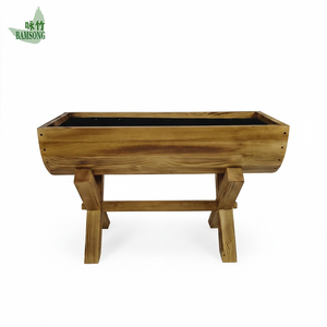 Jardinière en <span class=keywords><strong>bois</strong></span> de bambou personnalisée, finition sculptée à la main, couleur brûlée, écologique, décorative, pour fleurs de jardin, intérieur/extérieur, légumes - Product Image 1