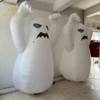 Ballon fantôme gonflable blanc de 4 m de haut, durable et pas cher, pour la décoration de parcs et pelouses d'Halloween, festival d'horreur, vente chaude