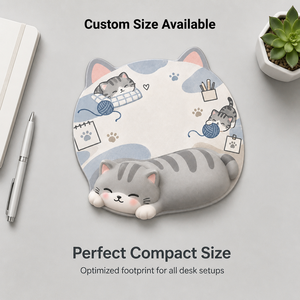 Custom Cute Animal Cat Themed Ergonomic Non Slip PU Base <b>Mouse</b> Pad with <b>Wrist</b> <b>Support</b> for Office Promotion Gifts - Product Image 5