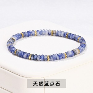 4x2mm 천연 녹색 Aventurine 보석 팔찌 골드 론델 스톤 비즈 치유 크리스탈 쌓을 수있는 스트레치 팔찌 선물 - Product Image 4