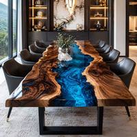 Résine époxy professionnelle 2:1 pour tables de rivière et meubles en bois massif à bord naturel, pour coulée profonde