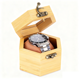 Vintage singolo Slot <span class=keywords><strong>Watch</strong></span> <span class=keywords><strong>Display</strong></span> Case unico palissandro scuro da uomo di bambù Organizer per gioielli regalo Ventsilation - Product Image 1