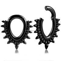 Evorte 316L Acier inoxydable plaqué or 18 carats 6 mm 0G 1G 2G Dilatateurs d'oreille Plug Tunnel Expander Punk Hip Hop Bijoux de corps