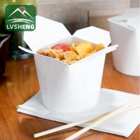 Boîte à emporter riz frit pâtes nouilles PE revêtement tasse jetable papier Kraft épais boîte à déjeuner