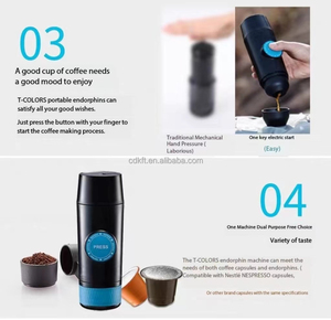 Cafetera Portátil Mini USB de Litio con Batería para Senderismo COFETO CP017, Presión de 15-18 Bares, Compatible con Cápsulas Autocalentables - Product Image 4
