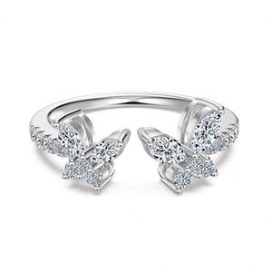 Dylam Trendy Design Fine Jewelry High 925 Silver D VVS1 Moissanite Fly Butterflies <b>Open</b> Adjustable Women Jewelry <b>Rings</b> Jewellery - Product Image 1