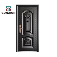 Porte d'entrée principale en métal SUNZION, galvanisée, antirouille, résistante aux intempéries, pour hôtel et villa