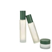 Botol Kaca Matte, Botol Lotion, Botol Semprot Tutup Motif Bambu 30g 50g 100ml Botol Lotion Penghapus Makeup