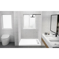 Base de douche rectangulaire moderne en acrylique KMRY 60 x 32 pouces, garantie de 2 ans, installation facile, installation sur site, options de drainage, bac