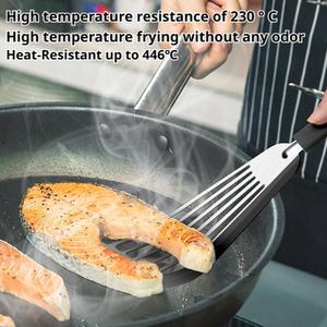 Espátula para freír de acero inoxidable, resistente al calor, antideslizante, con ranuras, para voltear pescado, accesorios de cocina - Product Image 6